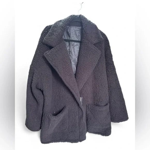 Black Sherpa zip up women’s XXL Teddy Cozy half zip Jacket - Picture 1 of 7